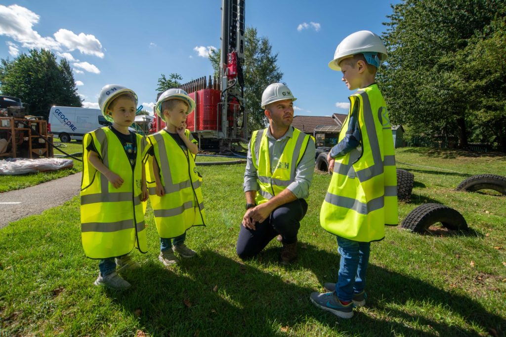 G&H Projects help pupils learn about environmental technology as it installs ground source heat pumps